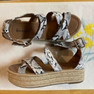 Bonnibel Snakeskin Print Black & White Espadrilles